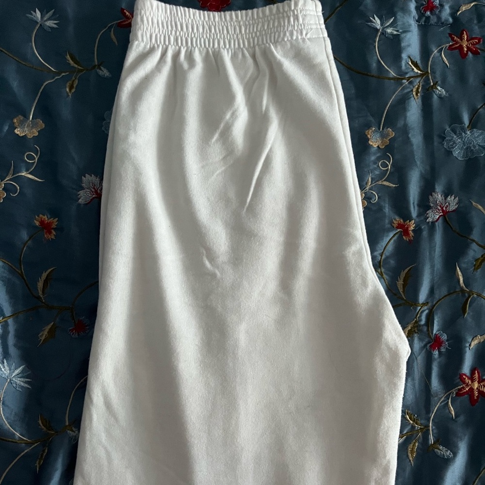 H&M wide leg white sweat pants / size large